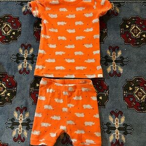 GAP Orange Kids Pajama Set with Polar Bear Design